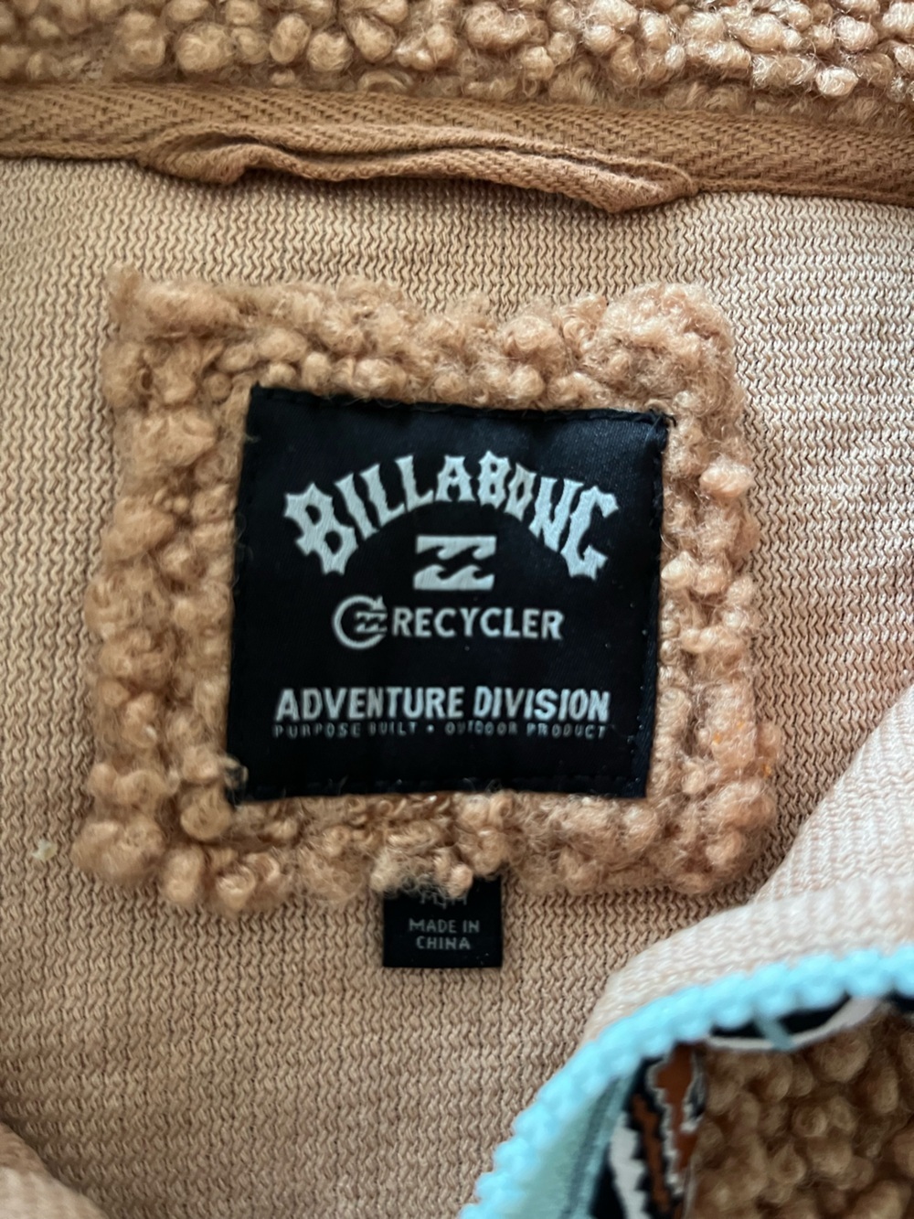 Billabong Adventure Division Horizon Sweatshirt Tan Sherpa Half-Zip size M - Picture 11 of 13
